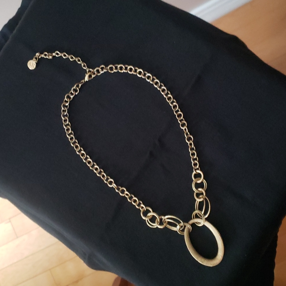 Vintage AK Gold Tone with Brushed Gold Pendant